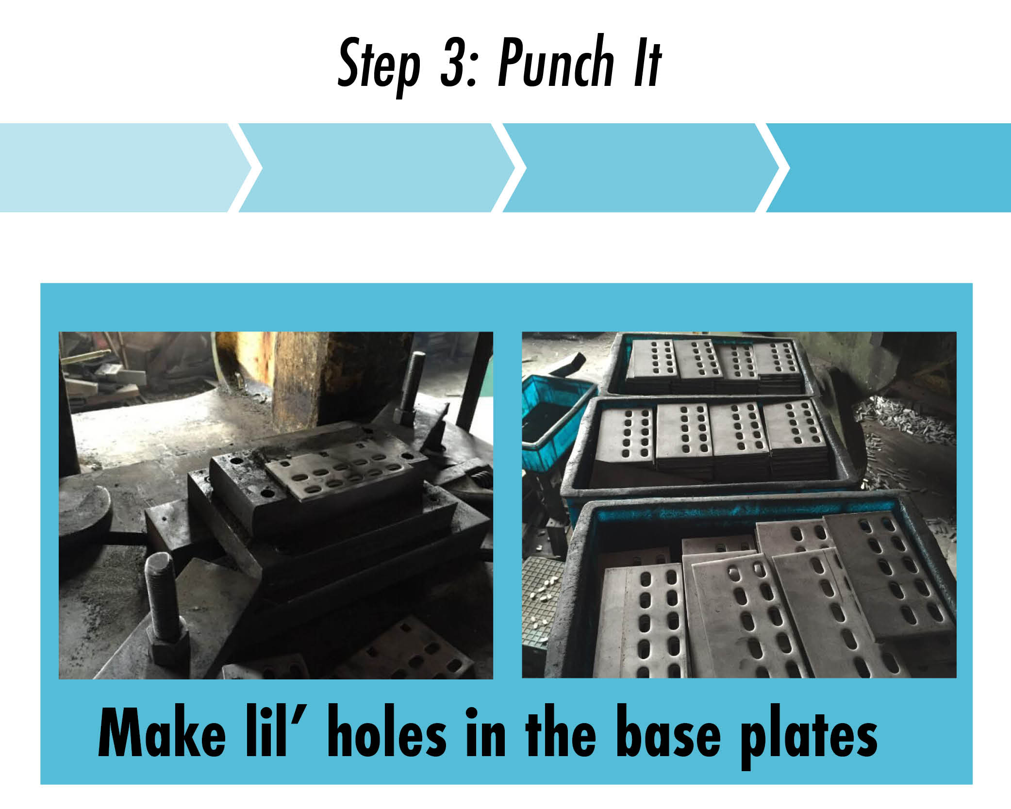 step 3.5 punch holes in the base plates quickbolt hooks